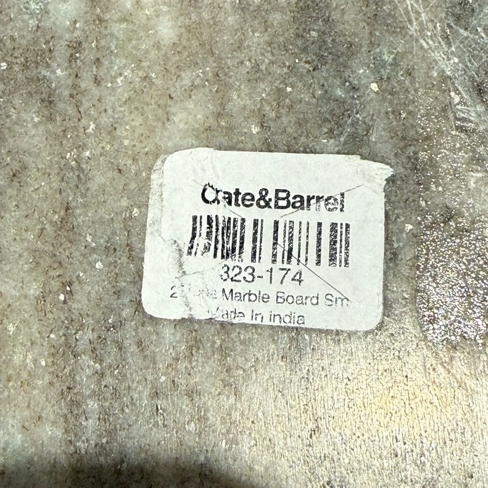 Crate&Barrel Two-Tone White and Gray Marble Cheese Tray